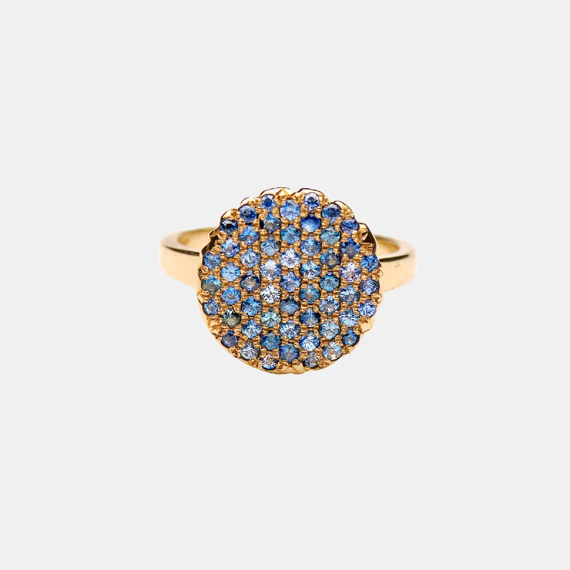 Women’s rings with vibrant aventurine for luck -Montana Sapphire Pave Nailhead Ring