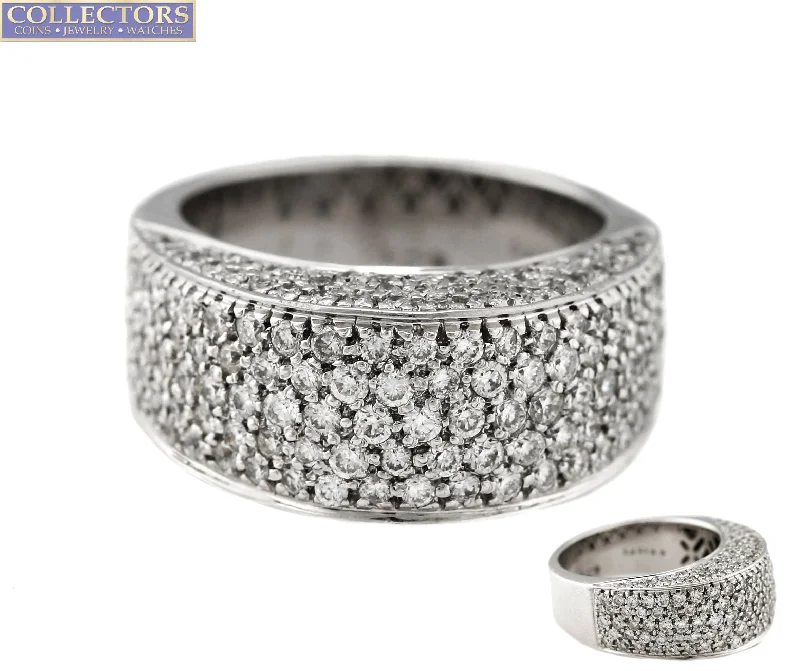 Women’s vintage-style rings with oxidized finish -Stunning Ladies Sonia B 14K White Gold 2.50ctw Pave Diamond Dome Cocktail Ring