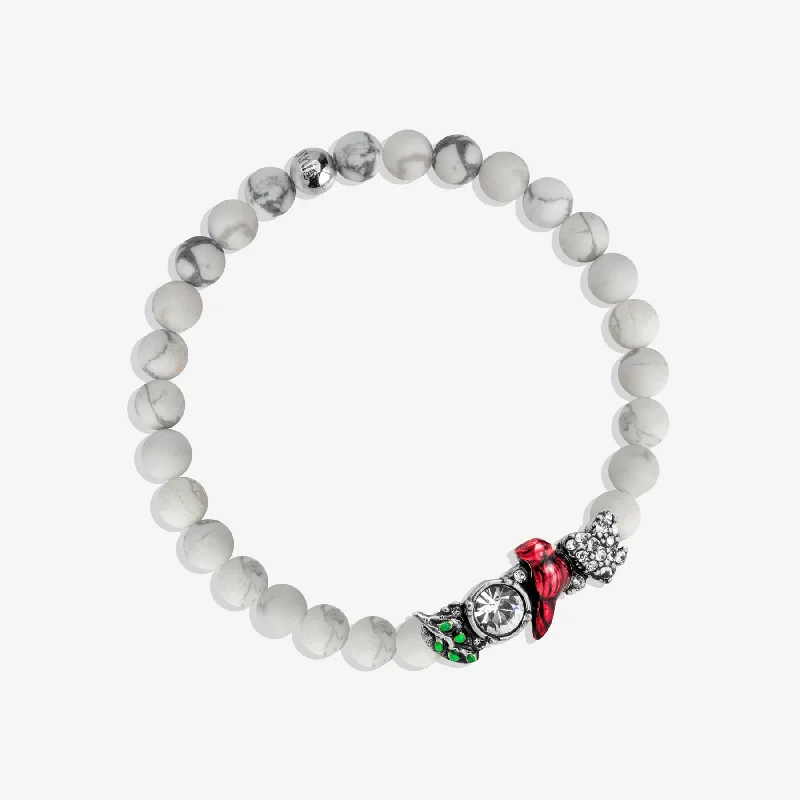 Bracelets with engraved constellations for stargazers -Cardinal Medley Howlite Stretch Bracelet