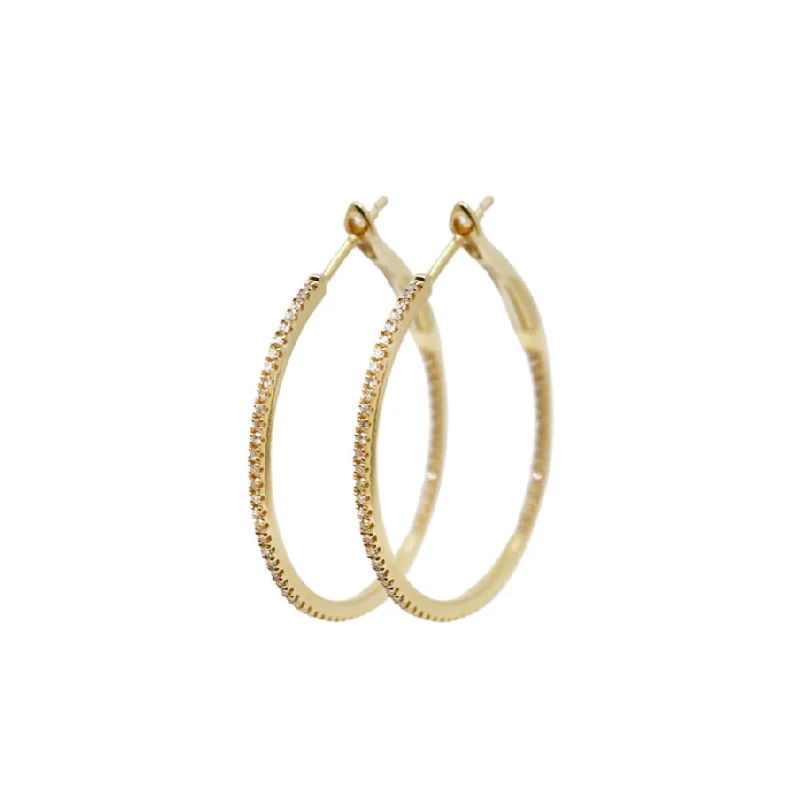 Trendy necklaces and pendants with geometric shapes for a modern aesthetic-1.0" Diamond Hoops, Pair