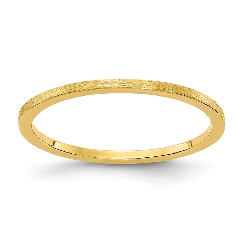 Unique necklaces and pendants with tree of life motifs for nature-inspired elegance-14K Gold 1.2mm Flat Satin Stackable Band | STK23-120Y