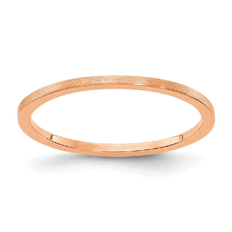 Beautiful necklaces and pendants with layered chains for a fashionable, chic look-14K Rose Gold 1.2mm Flat Satin Stackable Band | STK23-120R