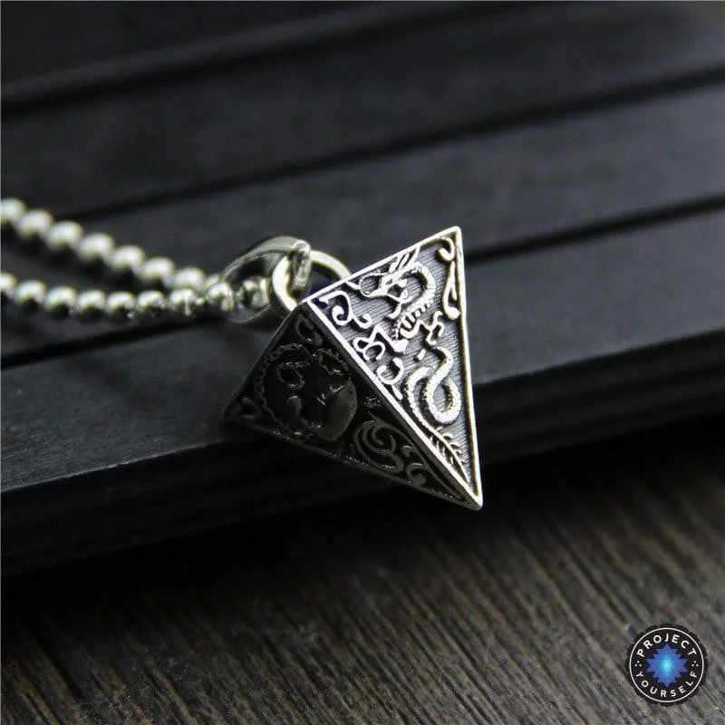 Necklaces and pendants with clear quartz for a pure and radiant look-4 Legendary Animals Sterling Silver Pyramid Pendant