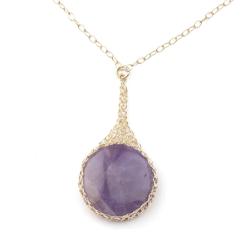 Fashionable necklaces and pendants with birthstones for a personalized gift idea-Amethyst necklace , pendant charm necklace