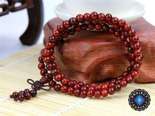 Necklaces and pendants with lock and key designs for a symbolic gesture-Aromatic Indian Rosewood 108 Bead Mala