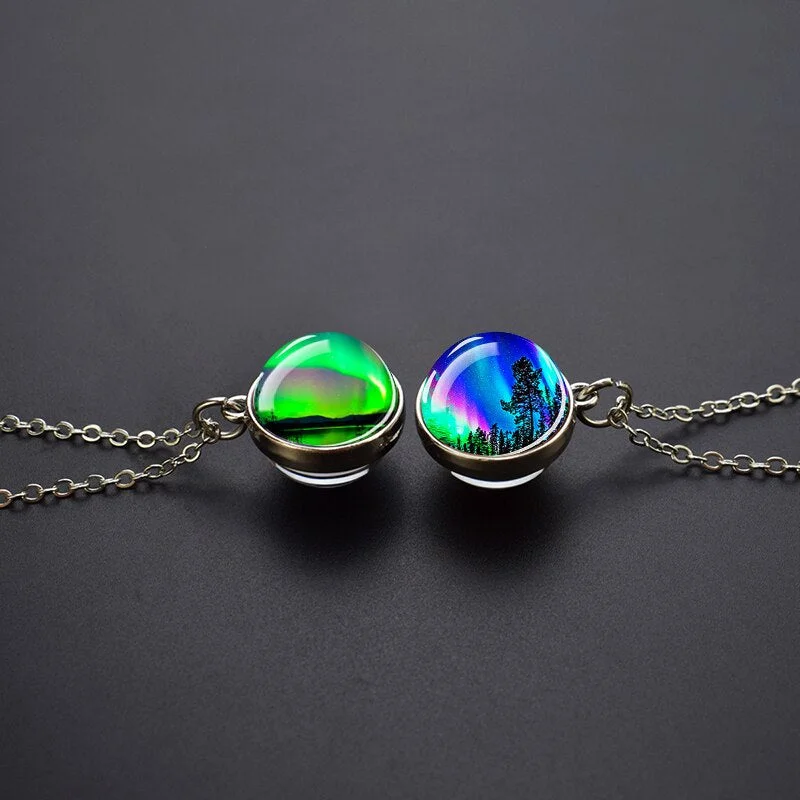 Beautiful necklaces and pendants with butterfly motifs for a whimsical style-Aurora Polar Lights Ball Necklace