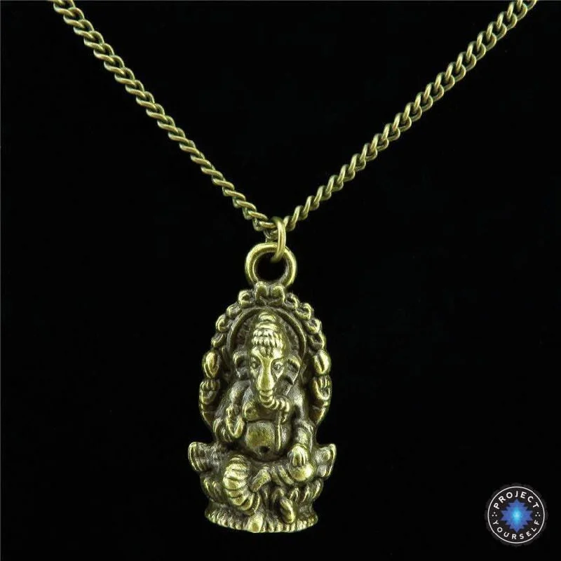 Stunning necklaces and pendants with sapphire gemstones for a luxurious blue hue-Bronze Ganesh Pendant and Necklace