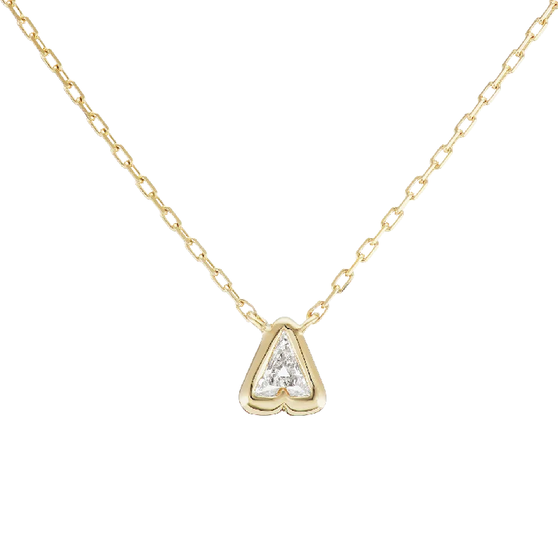 Necklaces and pendants with ocean-inspired designs for a refreshing, beachy feel-Bubble Bezel Necklace with White Diamond Letter