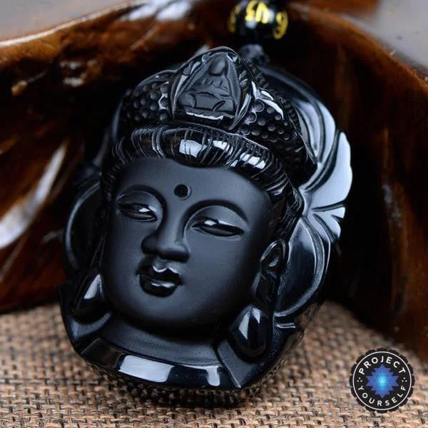 Best necklaces and pendants with butterfly pendants for a delicate, light style-Buddha’s Protection Obsidian Necklace