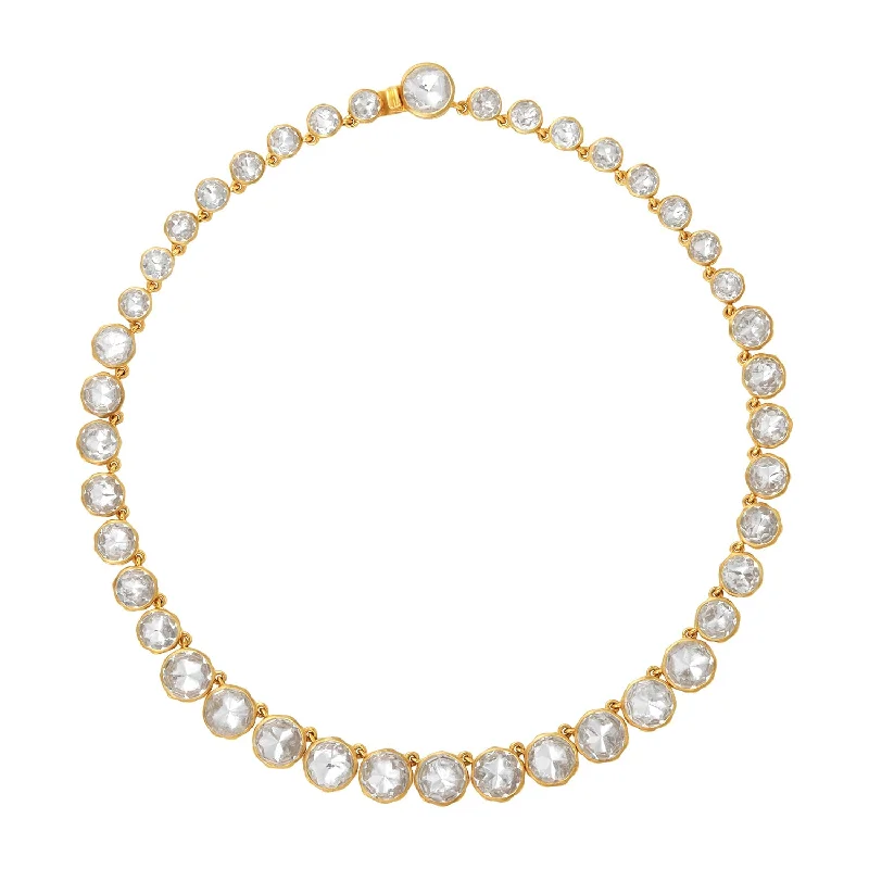 Best necklaces and pendants with cubic zirconia for a budget-friendly dazzling effect-Catherine Round Rivière in White