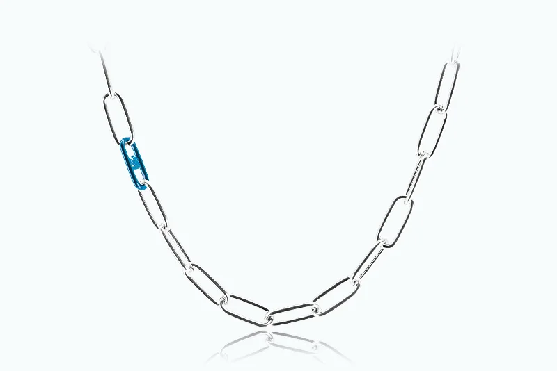 Best necklaces and pendants with turquoise stones for a vibrant boho-chic look-Electro Signature Chain Necklace Silver Neon Blue