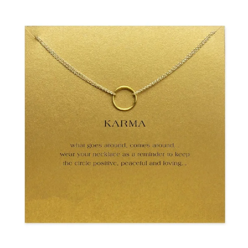 Necklaces and pendants with zodiac constellation designs for an astrological touch-Double Chain Karma Circle Pendant Necklace