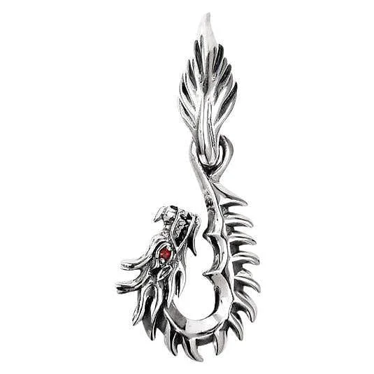 Necklaces and pendants with ocean-inspired designs for a refreshing, beachy feel-Dragon Hook Sterling Silver Gothic Pendant