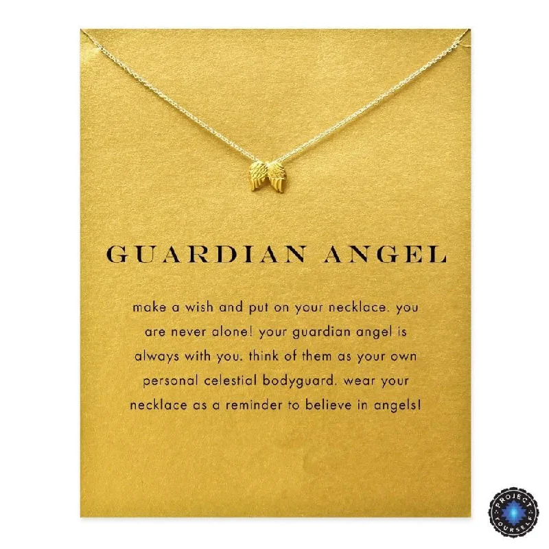 Best necklaces and pendants with gemstone clusters for a bold and colorful effect-Exquisite Guardian Angel Wings Necklace