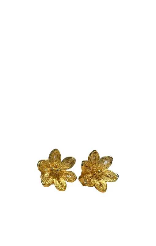 Unique necklaces and pendants with vintage-inspired designs for timeless appeal-Flor 6 Petalos Tomatillo Mini Studs