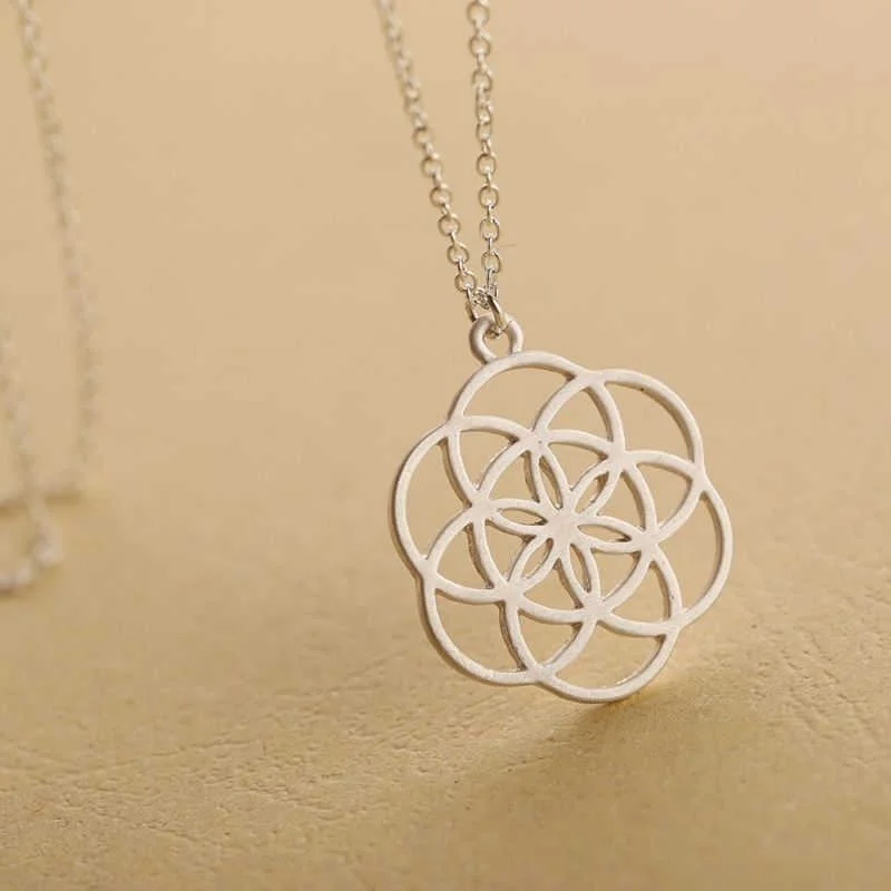 Unique necklaces and pendants with vintage-inspired designs for timeless appeal-Flower of Life Pendant Mandala Necklace