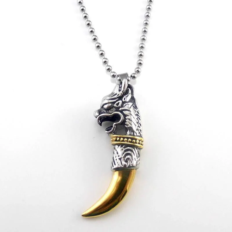 Stunning necklaces and pendants with birthstone pendants for a personal touch-Gallant Dragon Titanium Pendant Necklace