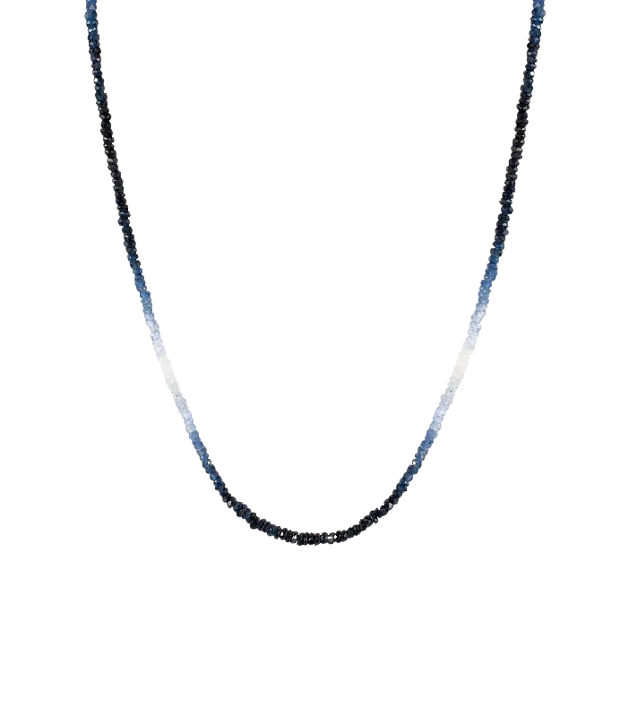 Best necklaces and pendants with silver chains for a sleek, timeless look-Graduated Blue Sapphire Necklace