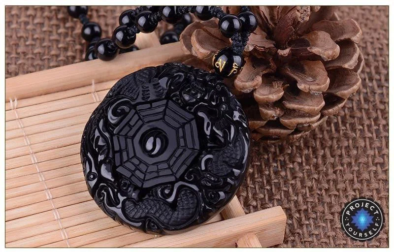 Trendy necklaces and pendants with geometric shapes for a modern aesthetic-Harmonious Balance Obsidian Energy Necklace