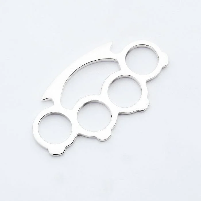 Personalized necklaces and pendants with name engravings for a custom touch-Knuckle Duster Sterling Silver Biker Pendant