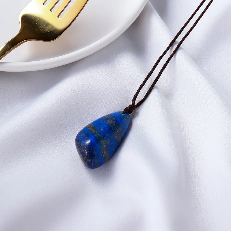 Necklaces and pendants with geometric pendants for a clean, contemporary design-Lapis Lazuli Drop Necklace