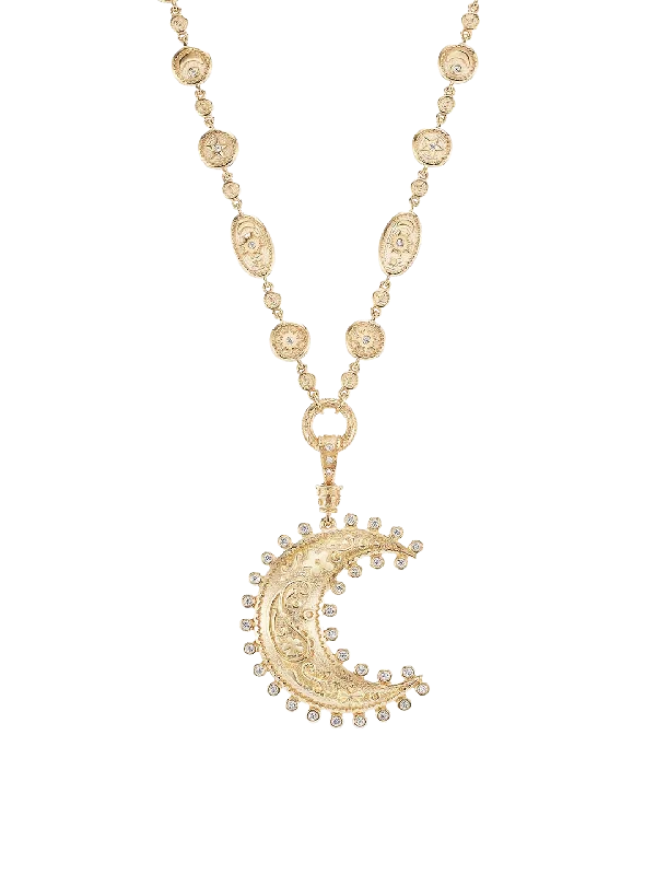 Best necklaces and pendants with art deco elements for a vintage, glamorous design-Large Southwestern Moon & Sun Necklace