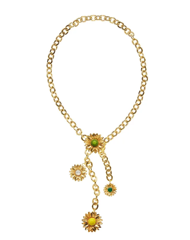 Necklaces and pendants with enamel accents for a colorful, eye-catching appearance-Limoncello Cascade Necklace in Green & Yellow