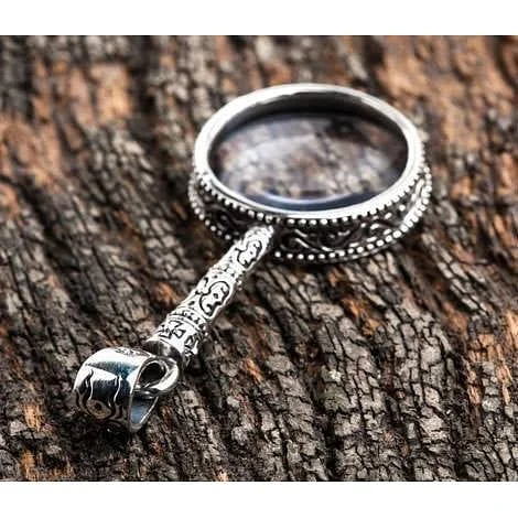 Trendy necklaces and pendants with geometric shapes for a modern aesthetic-Magnifying Glass Sterling Silver Pendant