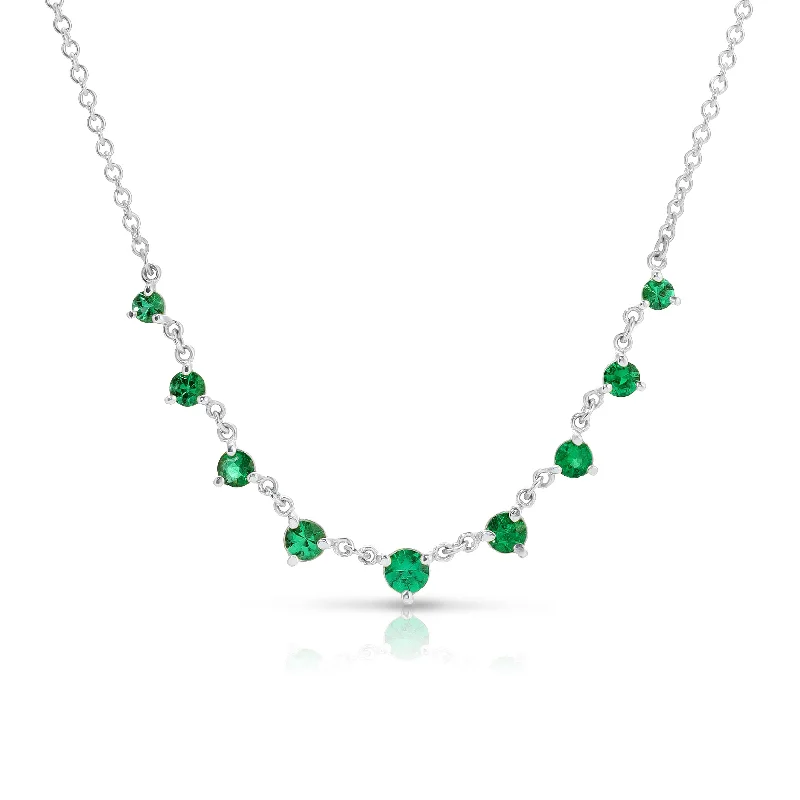 Unique necklaces and pendants with tree of life motifs for nature-inspired elegance-Mini Emerald Starstruck Necklace