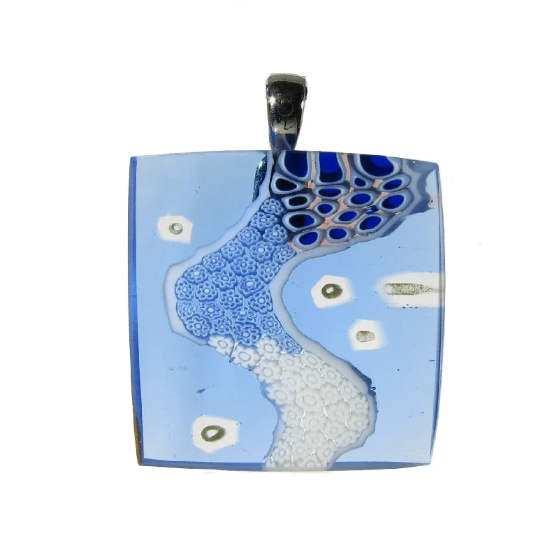 Simple necklaces and pendants with tiny charms for a delicate and casual vibe-Small Murrina "Klimt" Murano glass square pendant