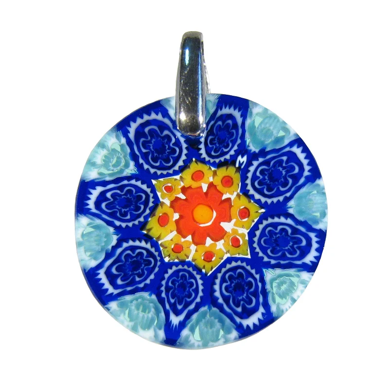 Unique necklaces and pendants with tree of life motifs for nature-inspired elegance-Murrina Millefiori Murano glass pendant (15) ⌀ 21 mm