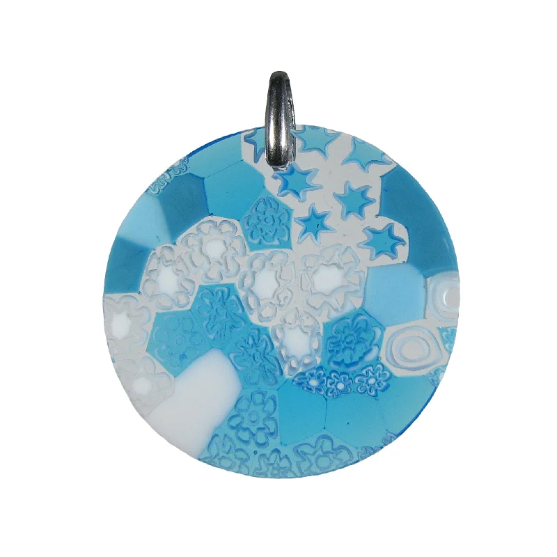 Beautiful necklaces and pendants with diamond halo settings for extra brilliance-Murrina Millefiori Murano glass round pendant ø 40 mm