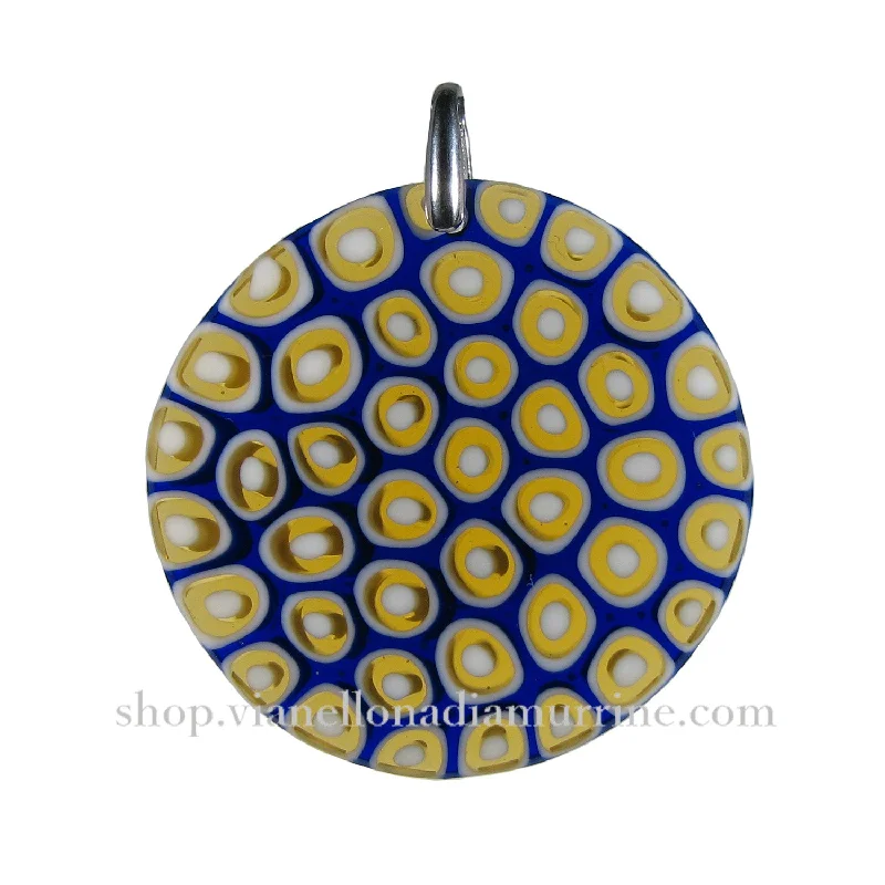 Necklaces and pendants with abstract shapes for a modern, creative appearance-Murrina Millefiori Murano glass round pendant ø 40 mm