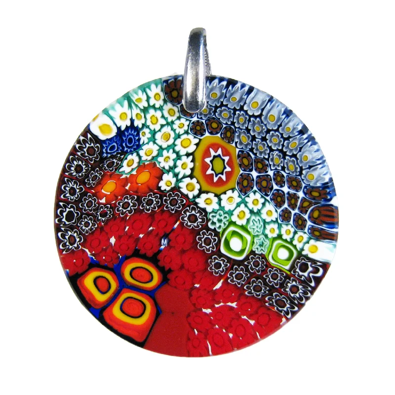 Unique necklaces and pendants with vintage-inspired designs for timeless appeal-Murrina Millefiori Pendente in vetro di Murano ø 34 mm