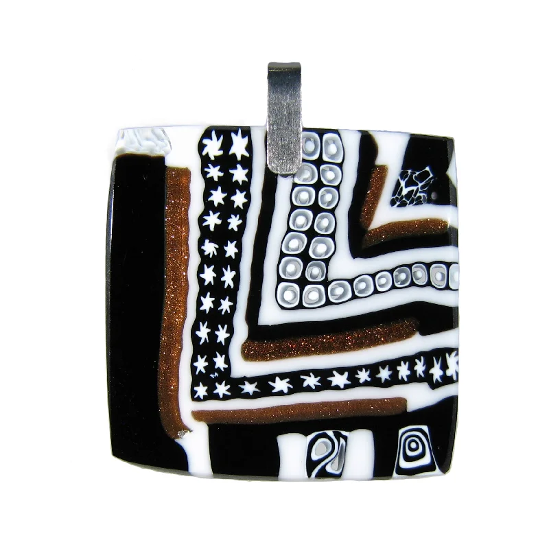 Elegant necklaces and pendants with onyx stones for a sleek, polished look-Murrina Quadrone Murano glass square pendant