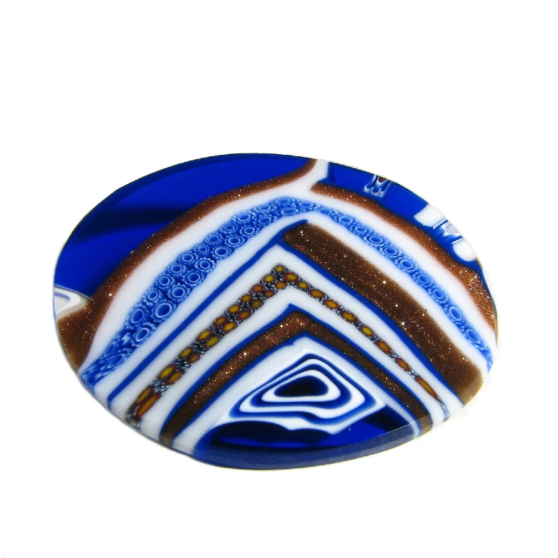 Trendy necklaces and pendants with statement pieces for a bold fashion statement-Murrina Quadrone Murano glass oval brooch