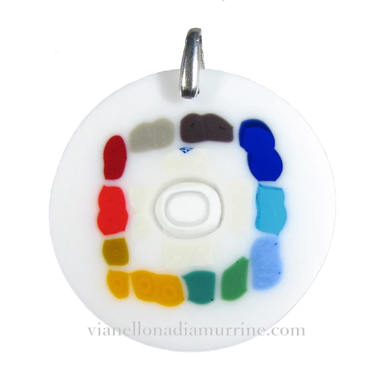 Necklaces and pendants with pearls for a classic and sophisticated touch-Murrina "The Mother's symbol" Murano glass round pendant