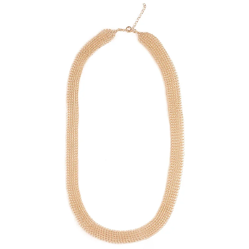 Beautiful necklaces and pendants with moonstone for an ethereal, mystical appearance-O - a modern wire crochet long necklace in gold