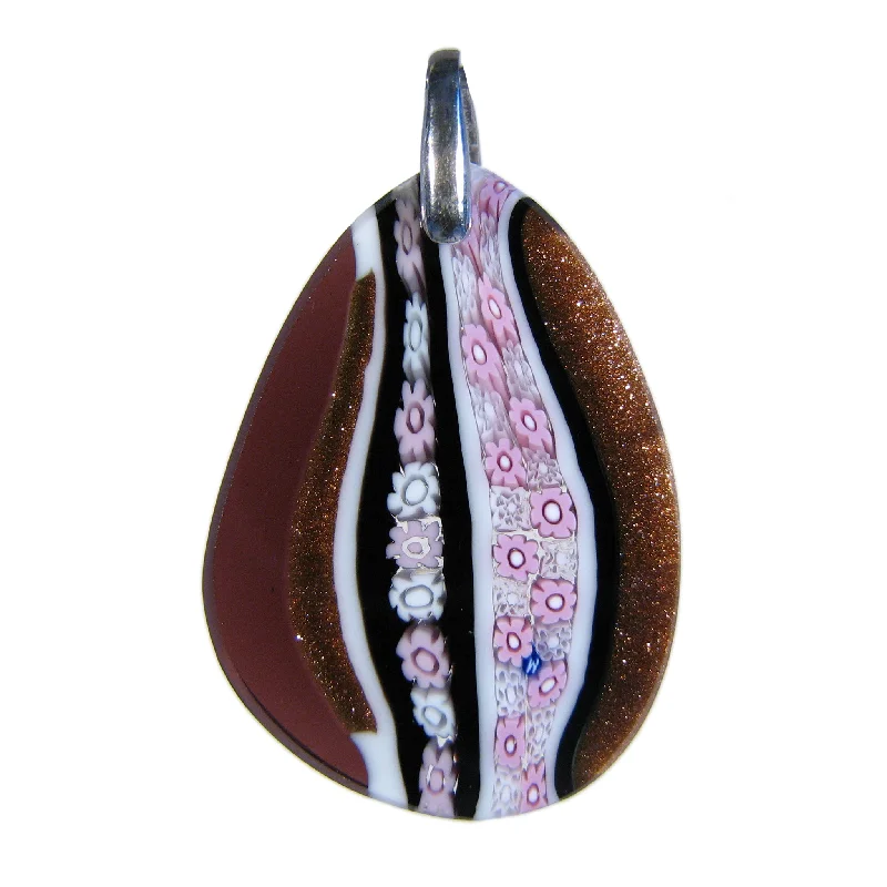 Best necklaces and pendants with butterfly pendants for a delicate, light style-Pink Murrina Inglesina Drop-shaped Murano glass pendant