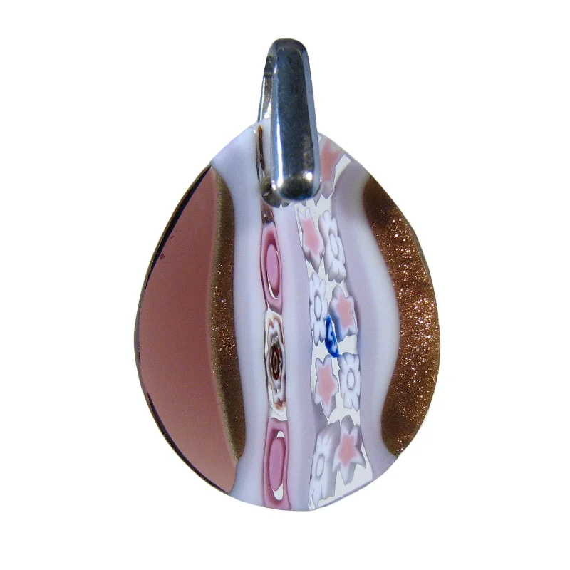 Best necklaces and pendants with adjustable chains for a customizable fit-Pink Murrina Inglesina Small Drop-Shaped Murano glass pendant