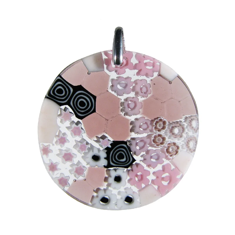 Stunning necklaces and pendants with birthstone pendants for a personal touch-Random Pink Millefiori Pendant ø 40 mm