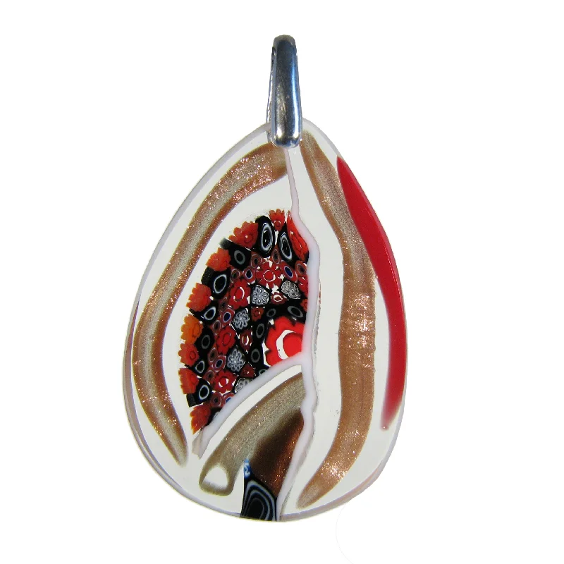 Beautiful necklaces and pendants with butterfly motifs for a whimsical style-Red Drop-shaped Murrina Classica