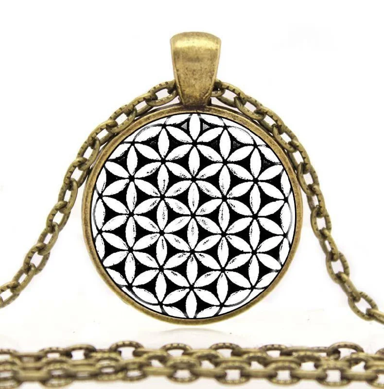 Necklaces and pendants with personalized charms for a custom piece of jewelry-Sacred Geometry Flower of Life Pendant Necklace