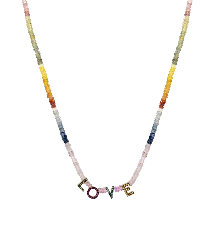 Fashionable necklaces and pendants with birthstones for a personalized gift idea-Sapphire Love Necklace