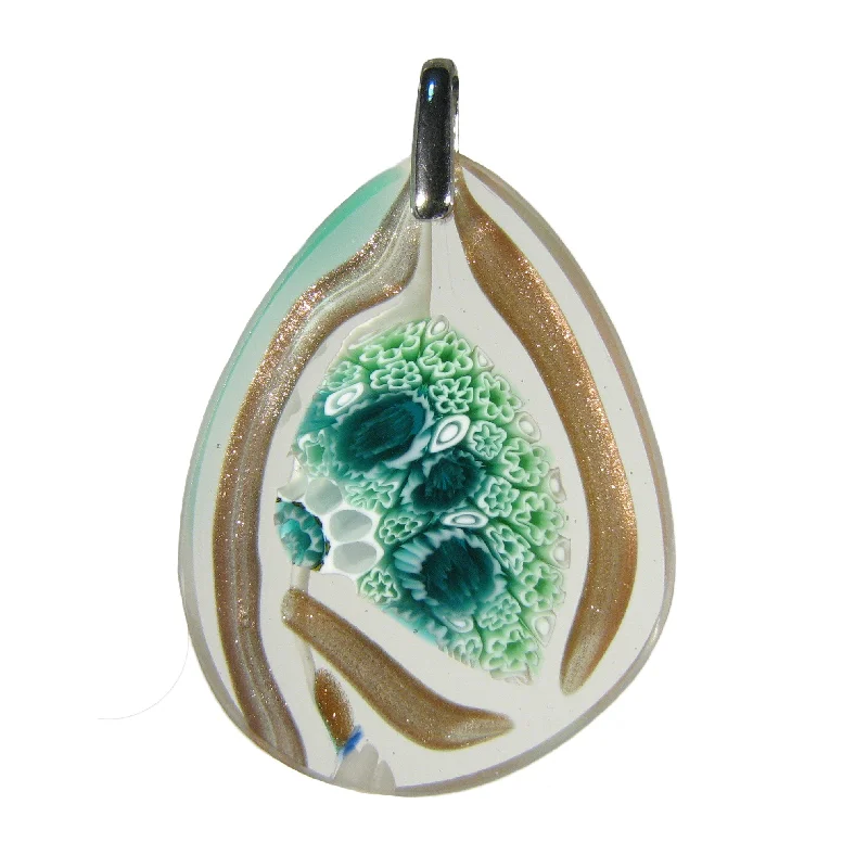 Beautiful necklaces and pendants with diamond halo settings for extra brilliance-Sea Green Drop-shaped Murrina Classica