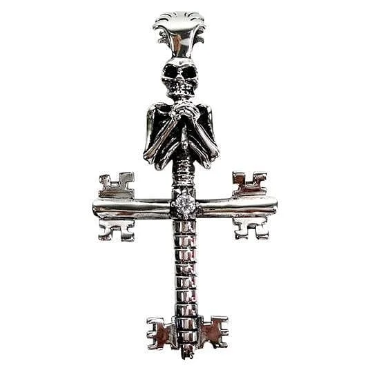 Best necklaces and pendants with vintage lockets for a nostalgic, sentimental look-Skeleton Skull Sterling Silver Key Pendant