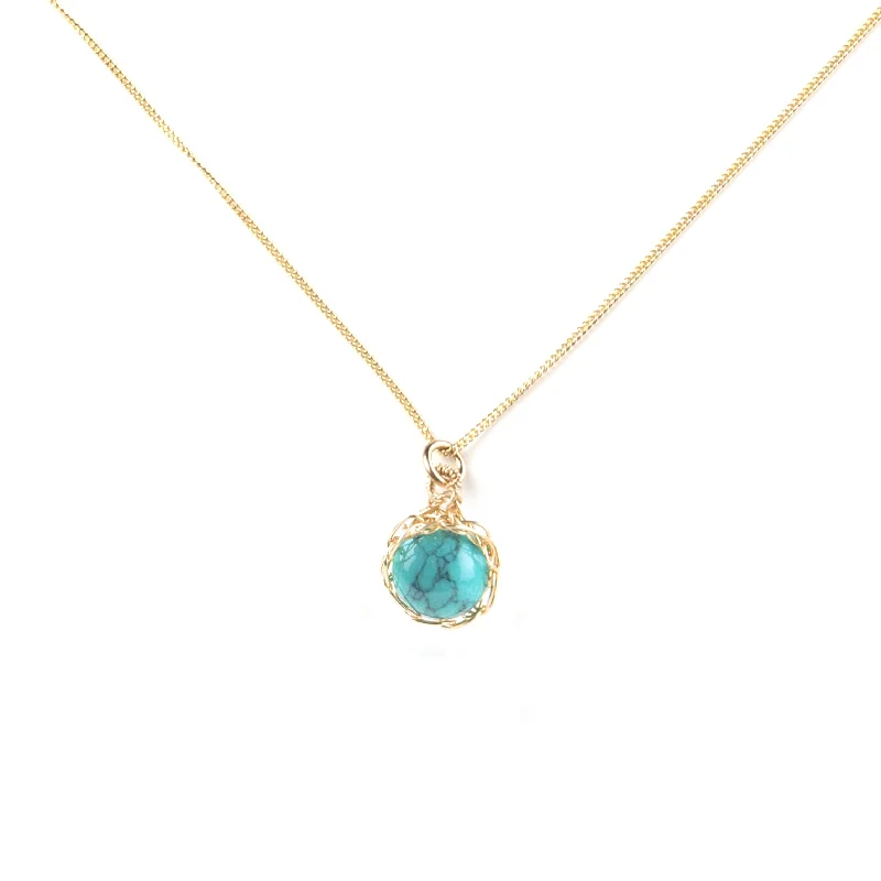 Beautiful necklaces and pendants with natural stones for an earthy, organic vibe-SMALL Turquoise necklace