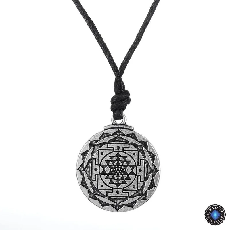 Beautiful necklaces and pendants with gemstone teardrops for an elegant effect-Sri Yantra for Growth and Healing Amulet