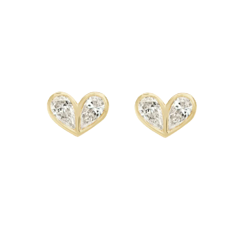 Necklaces and pendants with enamel accents for a colorful, eye-catching appearance-Sweetheart Studs in Diamond