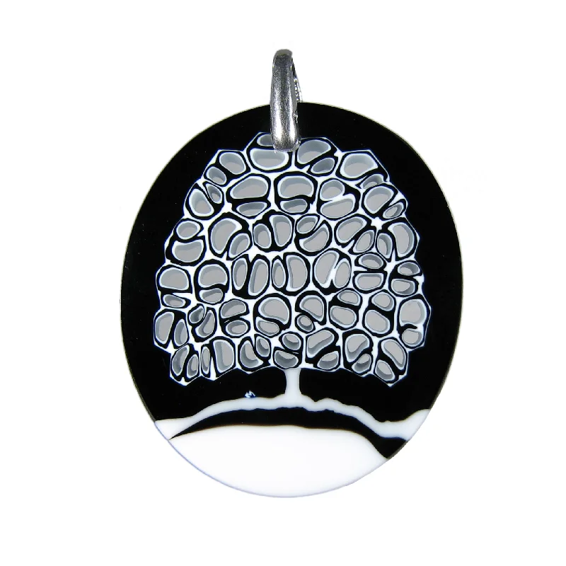 Beautiful necklaces and pendants with moonstone for an ethereal, mystical appearance-The Tree of Life Murano Glass Black Pendant Murrina set in 925 sterling silver